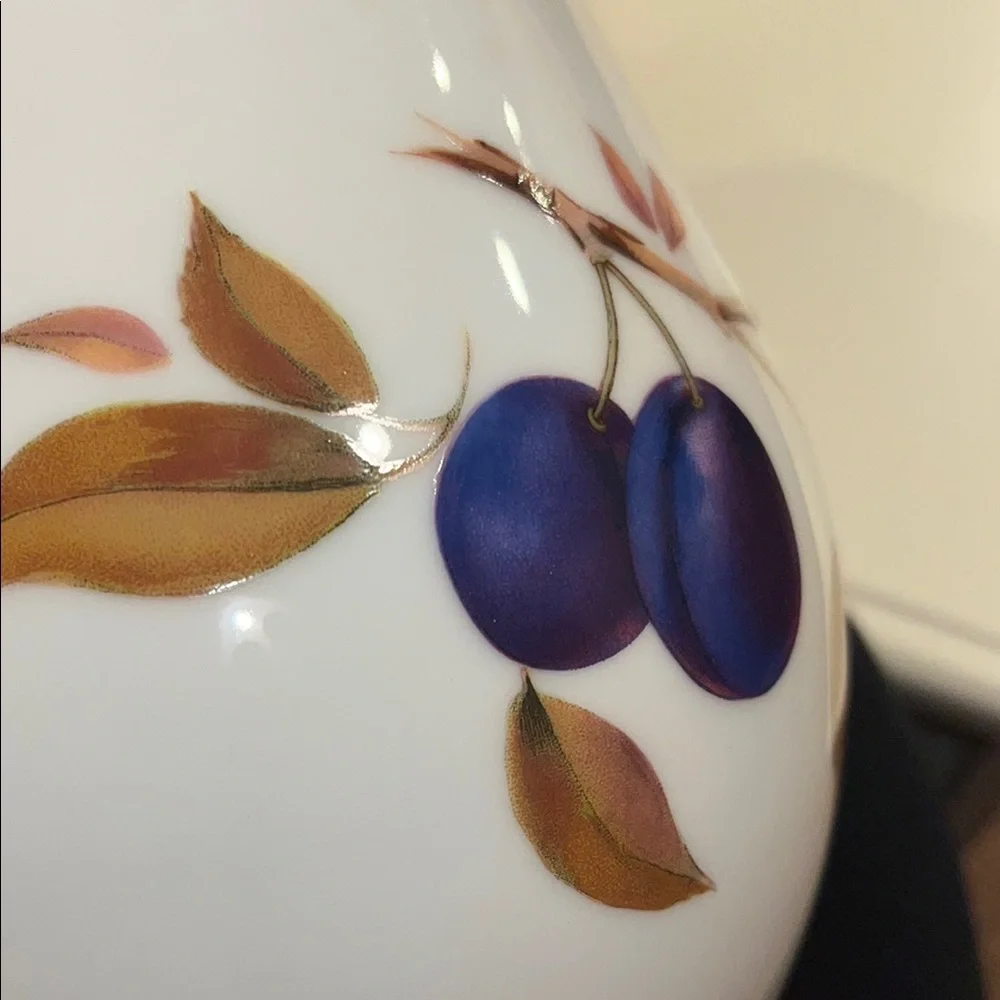 Evesham White Porcelain Pitcher Royal Worcester